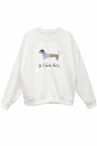 Sweater JE T`AIME PARIS weiß