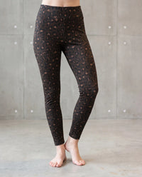 Butterstoff Leggings LEO dark chocolate/schwarz