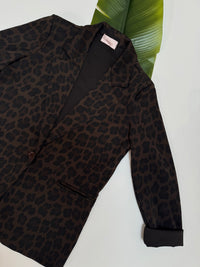 Stretch Butterstoff Blazer LOOK TO THE SKY LEO dark chocolate/schwarz