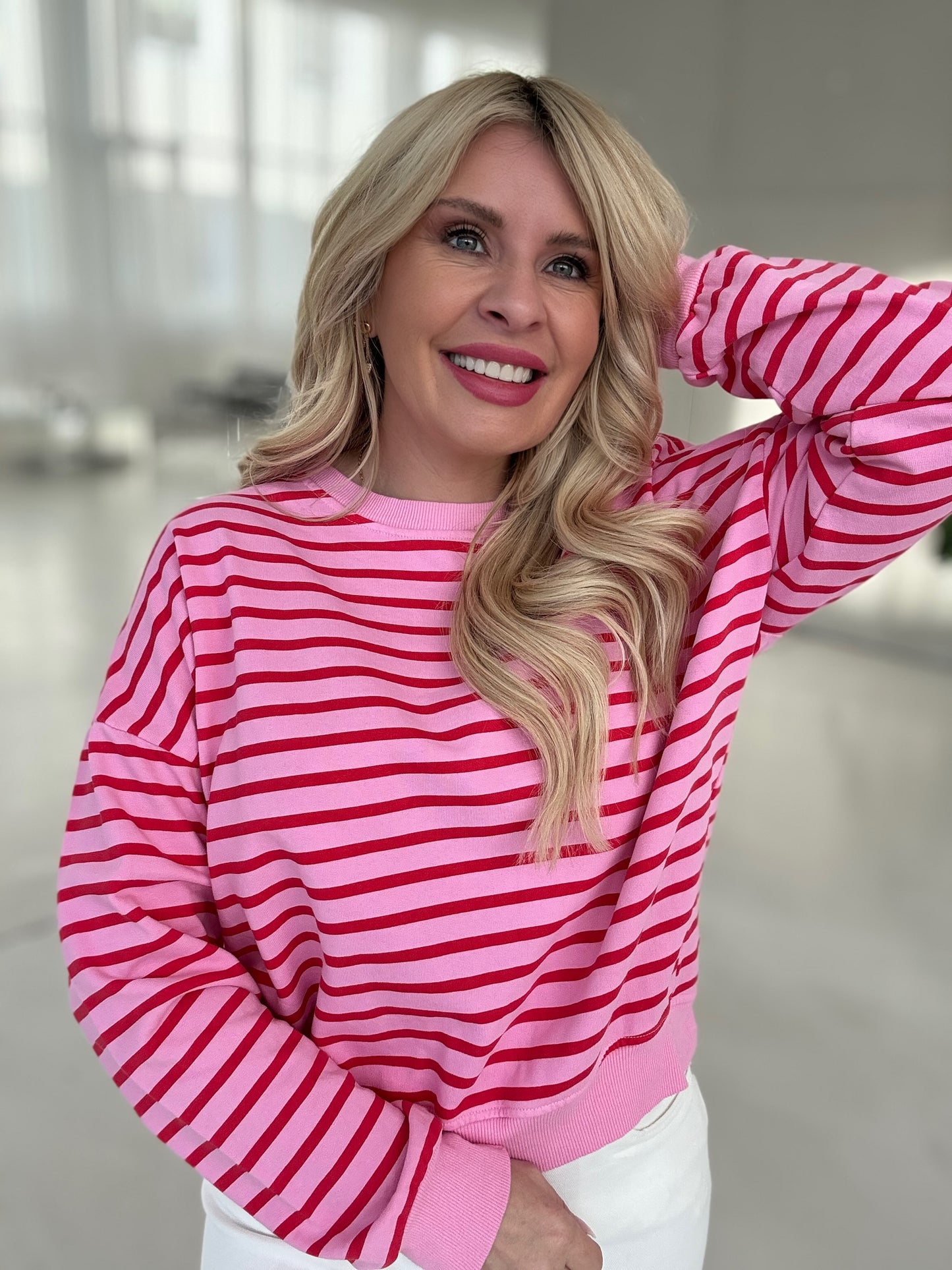 Sweater STRIPES VIBES rosa/rot