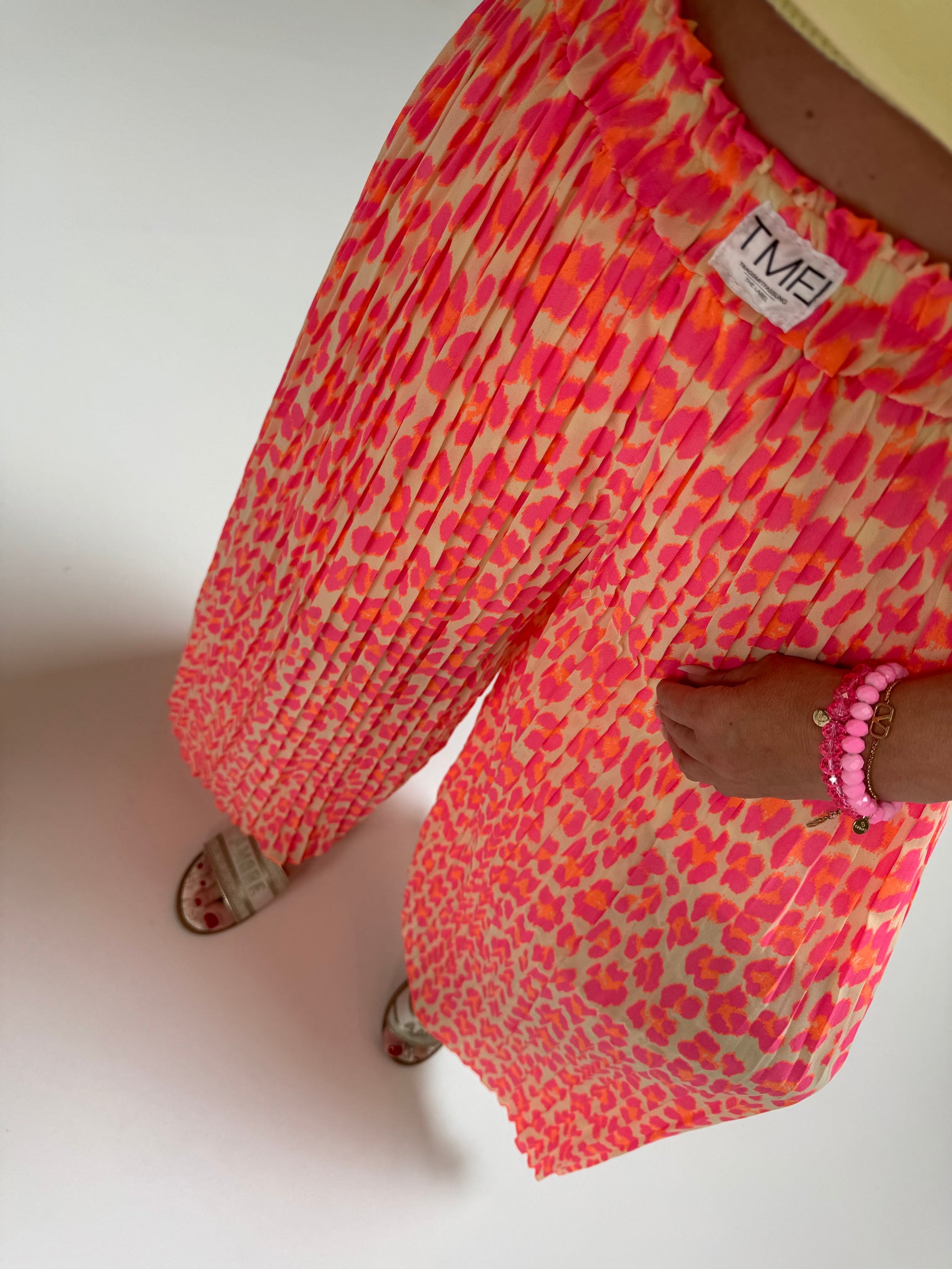 Signature Plisseehose gelb LEO POWER pink/orange