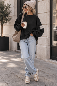 Butterstoff Sweater PERFECT OUTFIT schwarz
