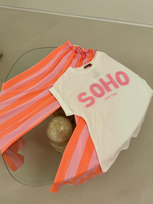 Statement Shirt weiß SOHO rosa