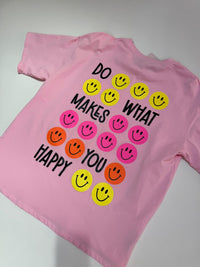 Statement Shirt DONT WORRY BE HAPPY rosa mit Rückenprint