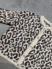 Strickjacke mit Knopfleiste LEO creme/taupe