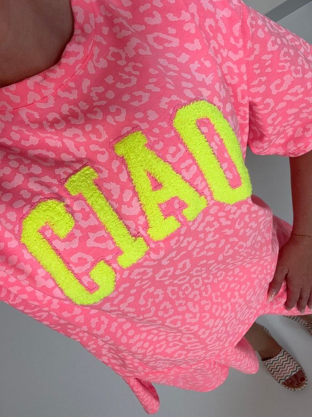 Statement Sweatshirt pink/rosa CIAO LEO gelb