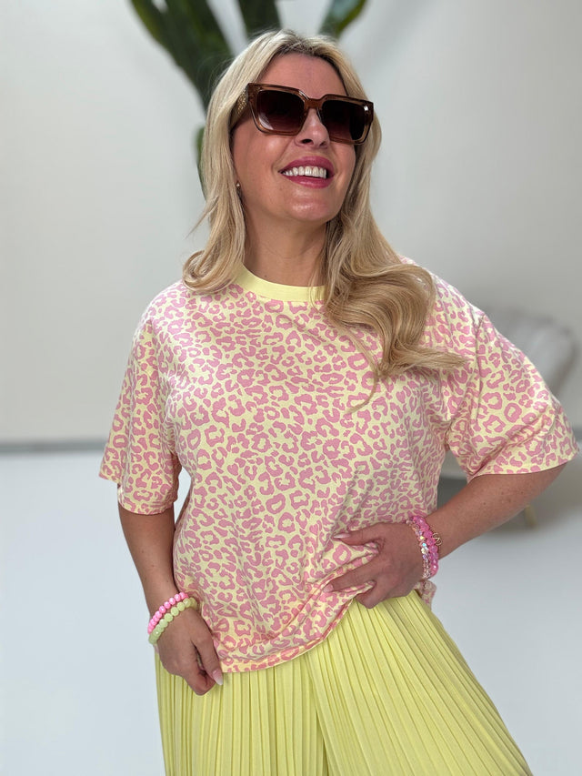 Sweatshirt kurzarm LEO rosa/buttermilk lemon LOVE YOU TO THE MOON