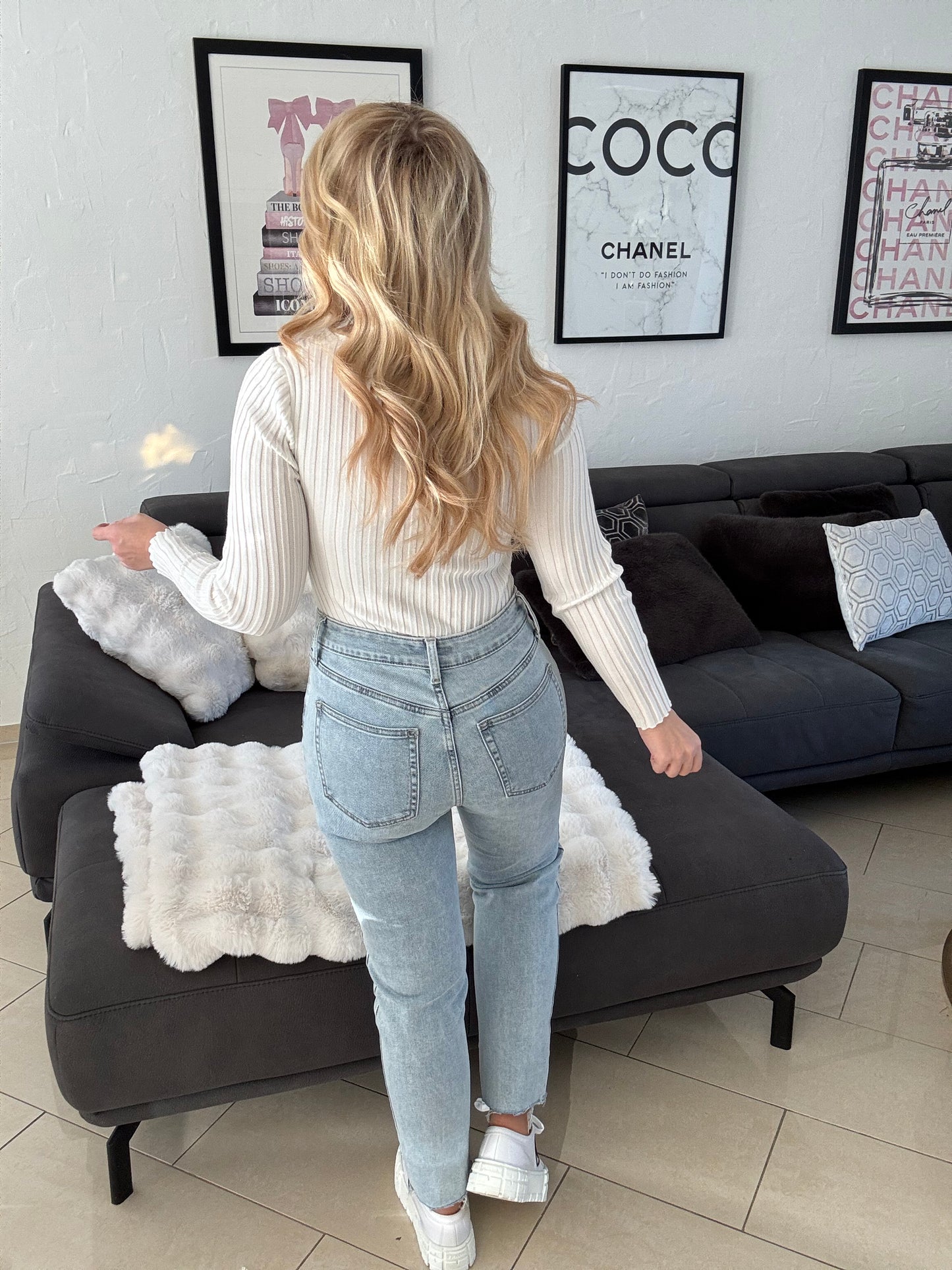 Stretch Mom Jeans blau 7001-RD867