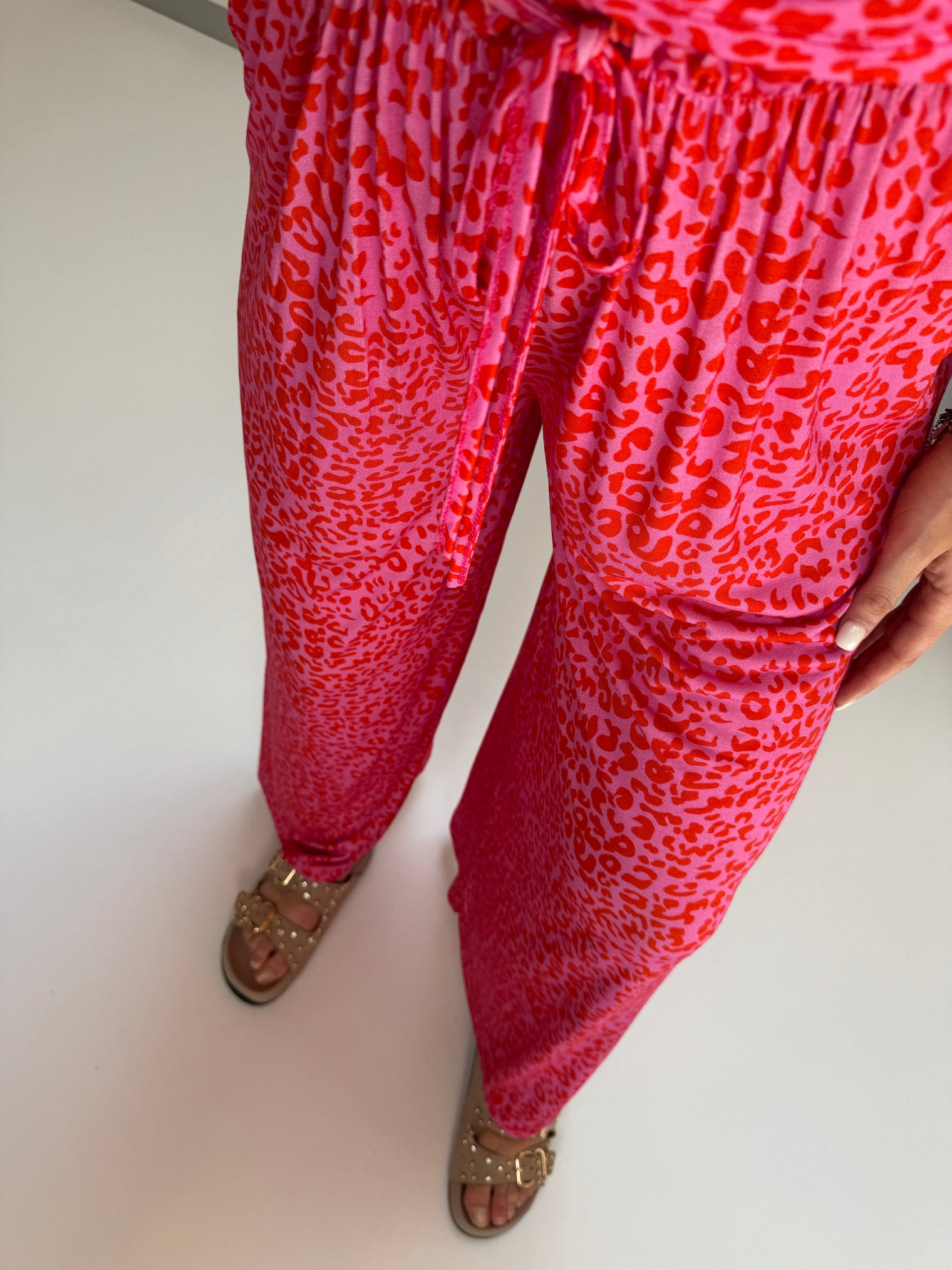 Hose rosa/orange LEO ROMANCE mit elastischem Gummizug