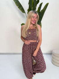 Ballon Hose mit Gummizug an den Bündchen LEO burgundy/taupe