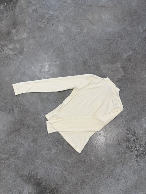 Turtle Neck Viskose Shirt weiß