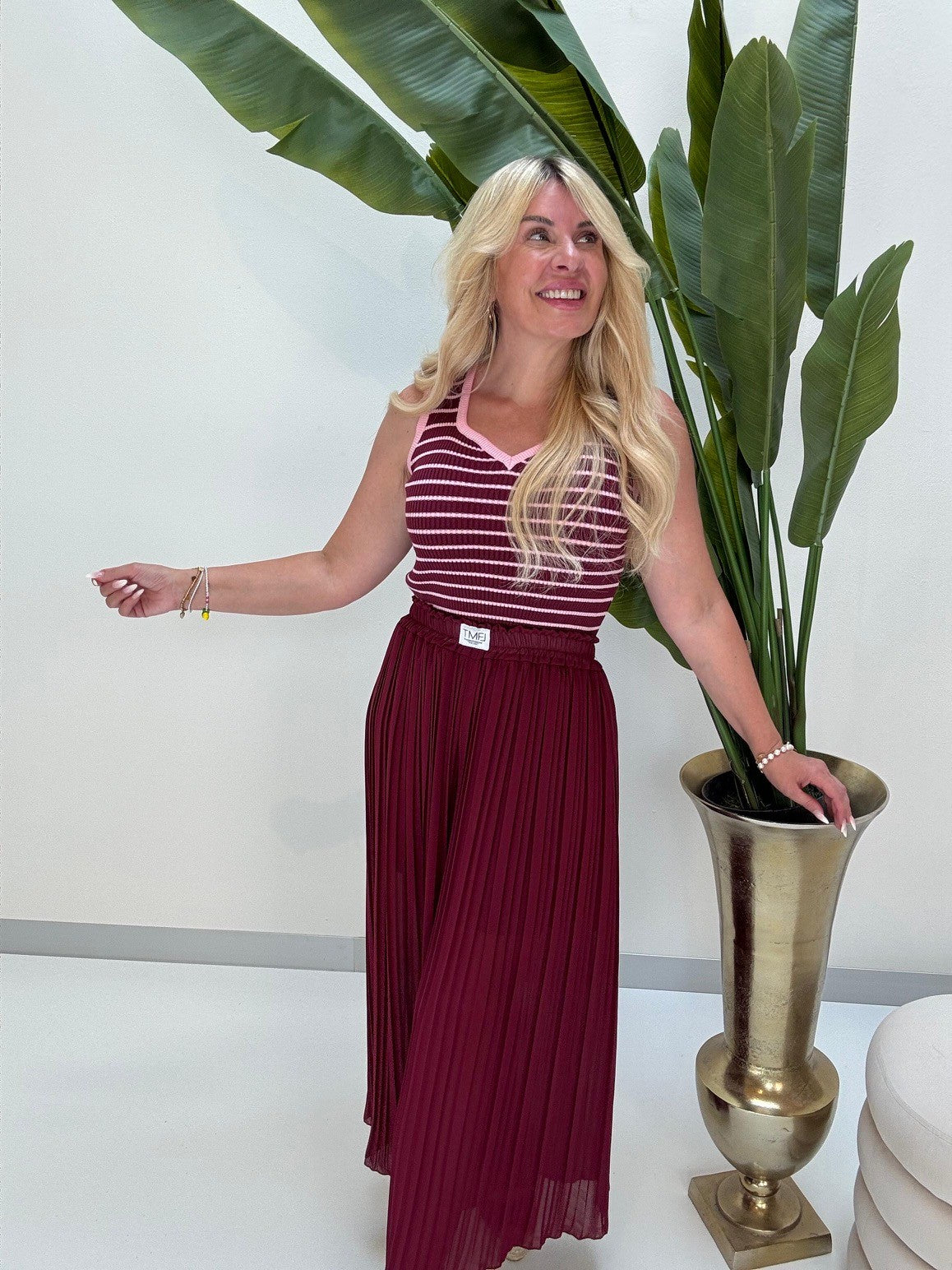 Ripp Top burgundy/rosa
