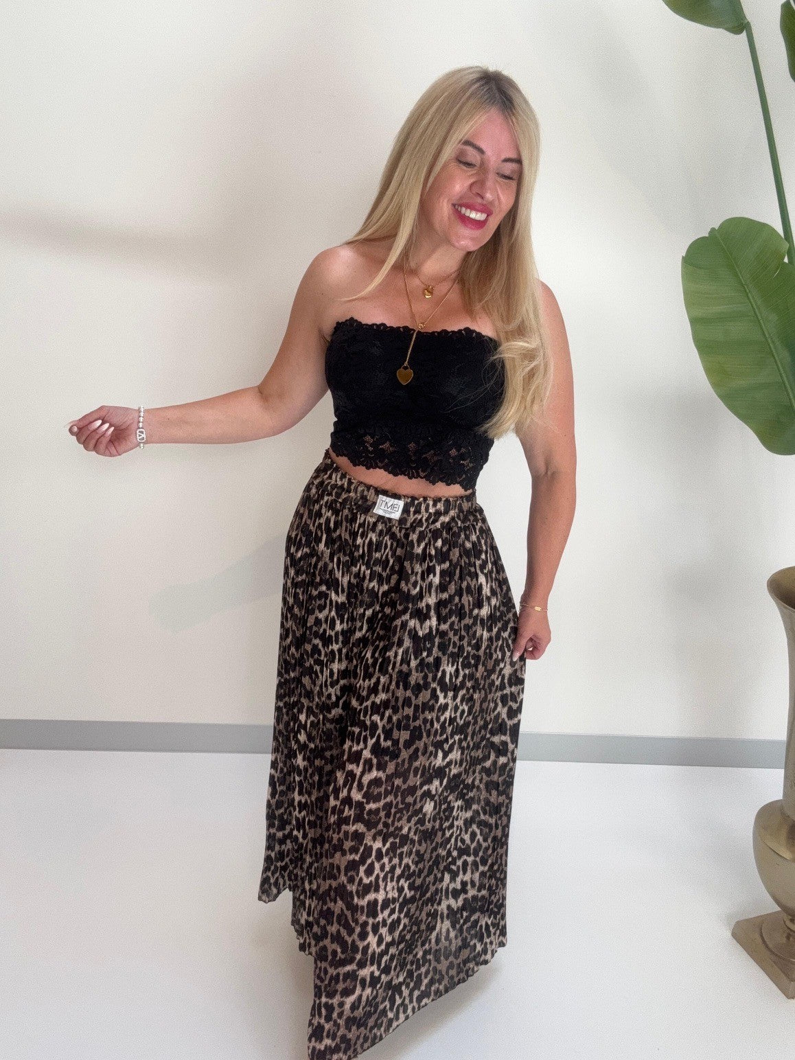 Bandeau Top mit elastischem Gummizug schwarz