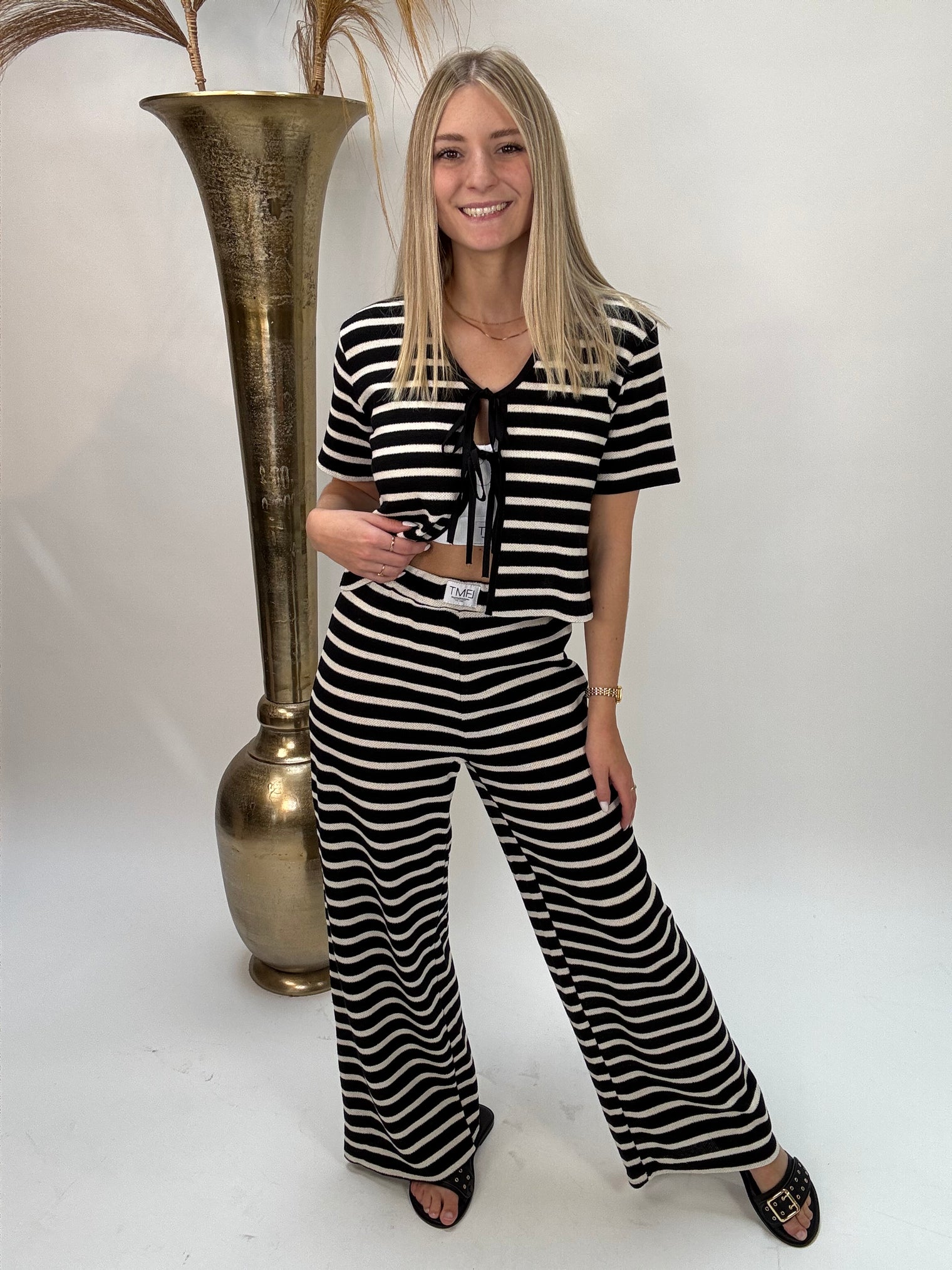 Shirt zum binden SCHWARZ/CREME