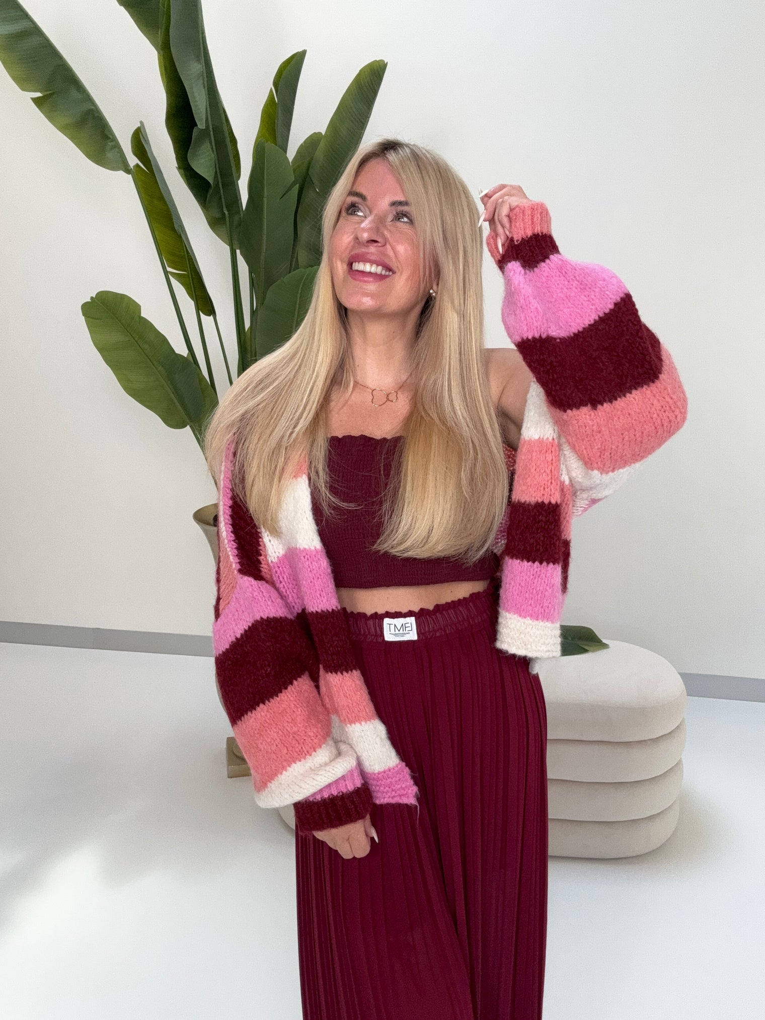 Strickjacke HAPPY BLOCK STRIPES zum offen tragen