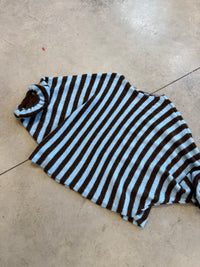 Oversize Strickpullover Stripes mit Alpakaanteil blau / Chokolate