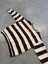 Sweater mit Rückenprint C'EST LA VIE beige/chocolate