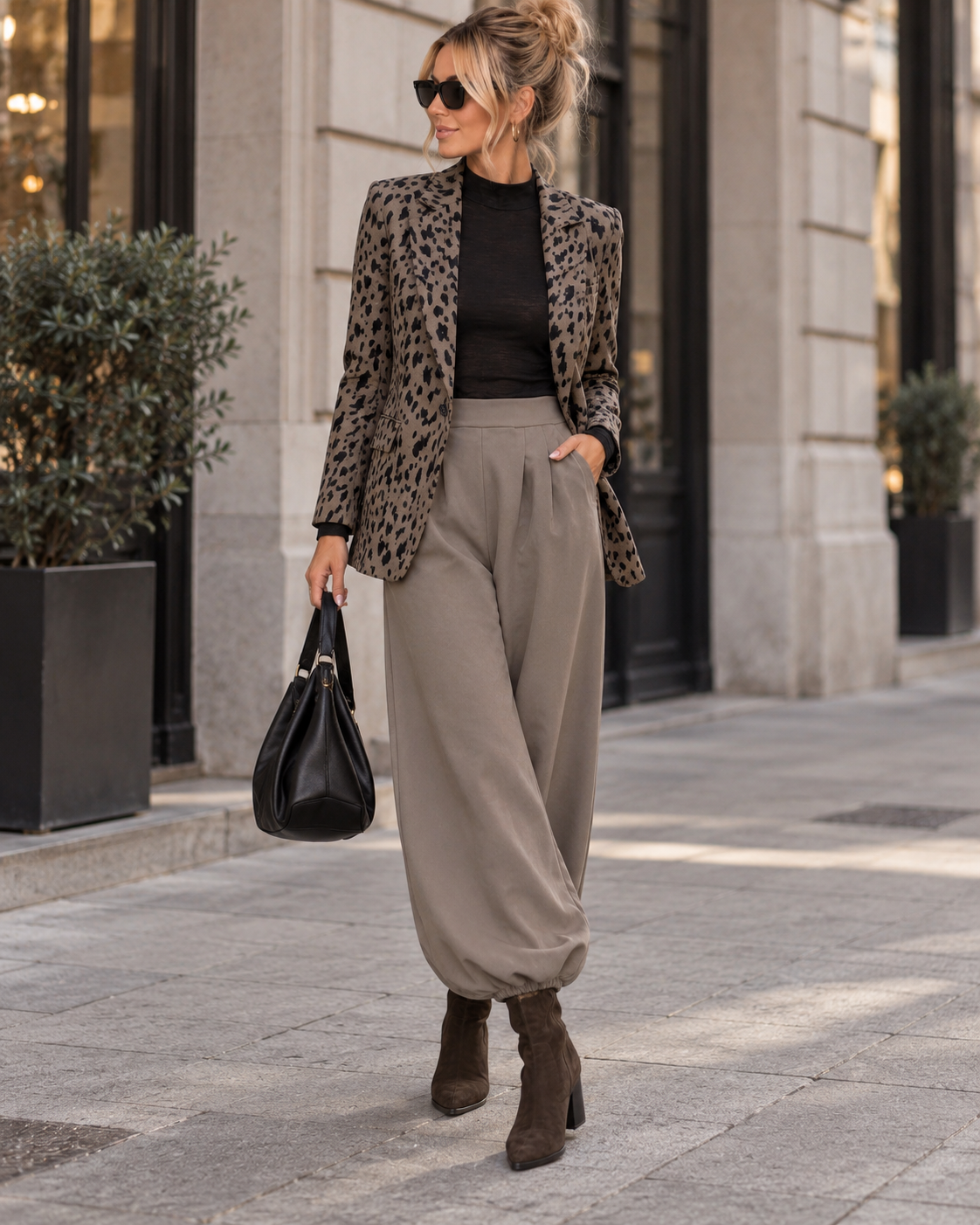 Blazer LOVELY REH taupe/schwarz