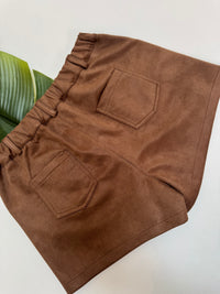 Velours Shorts mit elastischem Bund mocha