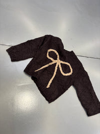 Strickpullover dark chocolate BOW LOVE toffee