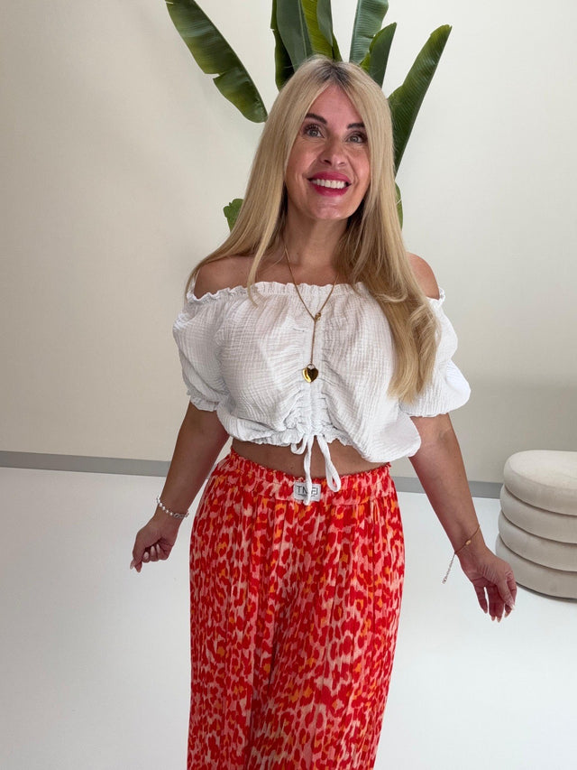 Musselin Carmen Bluse SUNNY DAY weiß