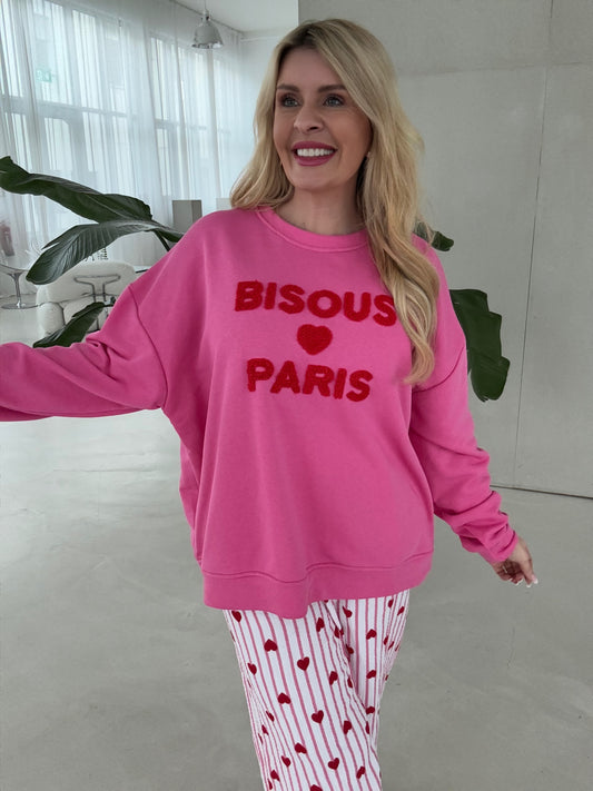 Sweater BISOUS PARIS pink