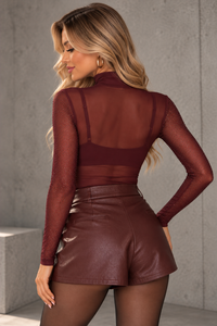 Mesh Body transparent SPARKLE MOMENT burgundy