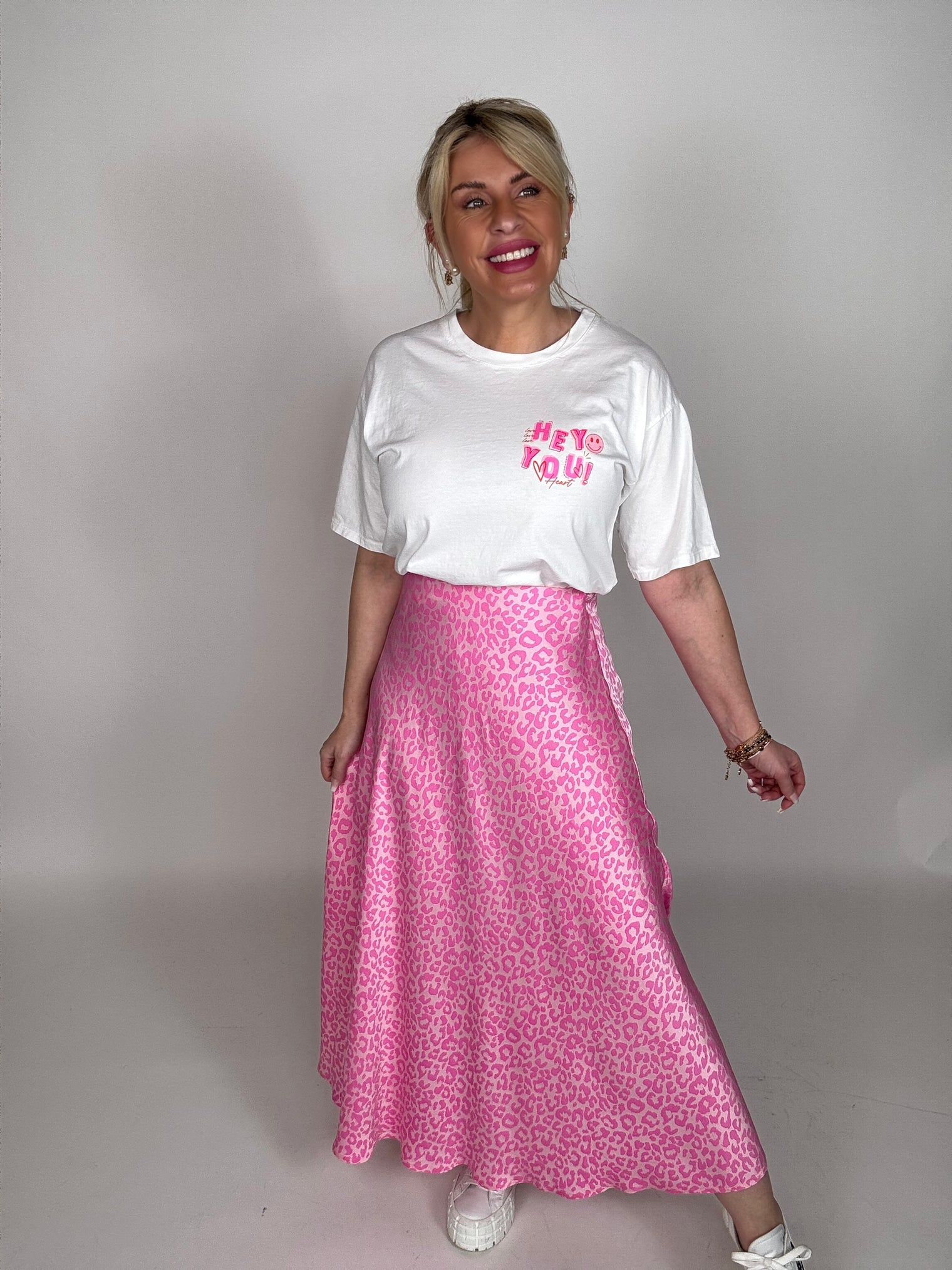 Rock mit Seide rosa LEO LOVER pink