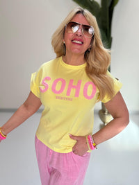 Statement Shirt gelb SOHO rosa