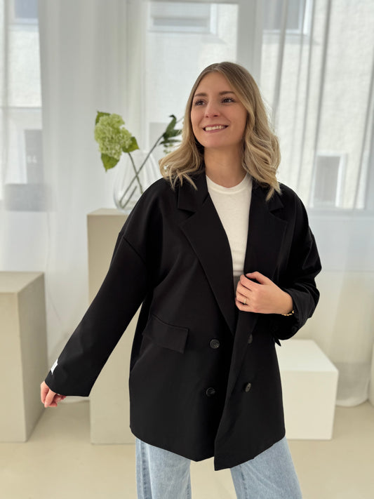 Signature Blazer mit Patch schwarz