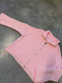 Strickjacke ZIPPER STRIPES rosa/creme