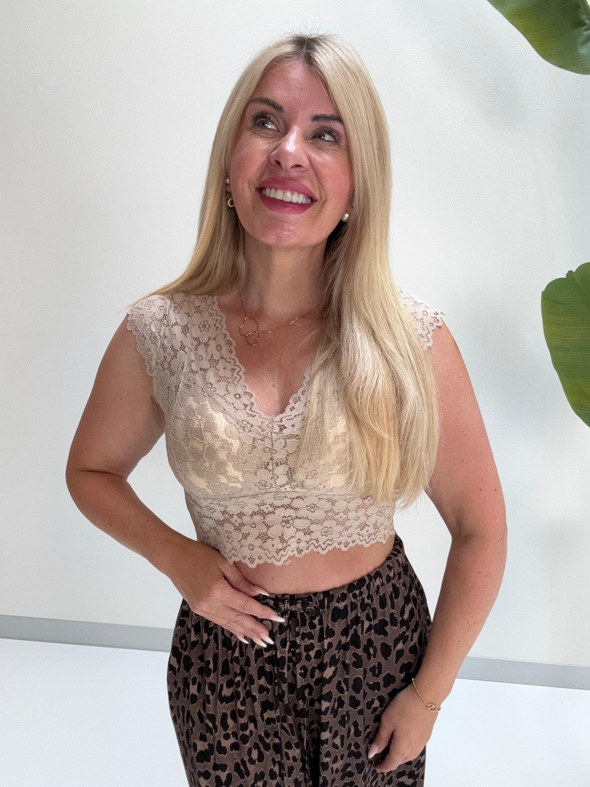 Top mit Spitze LACE ELEGANCE creme