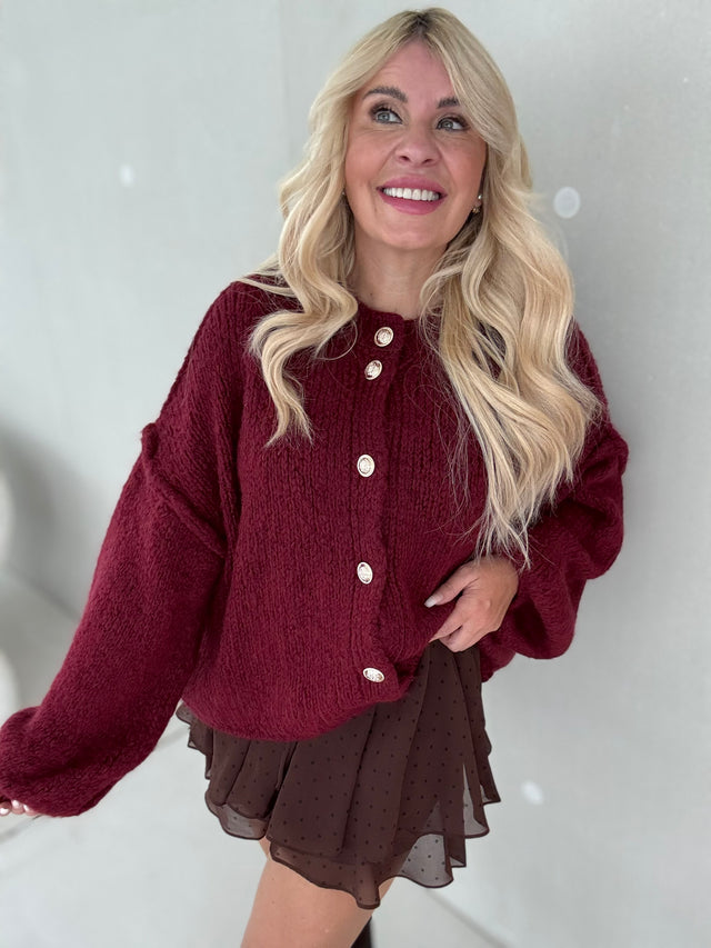 Strickjacke SUPER SOFT burgundy