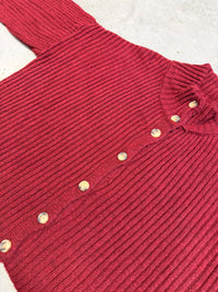 Strickjacke mit Knopfleiste burgundy