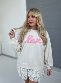 Sweater LOVE creme/rosa