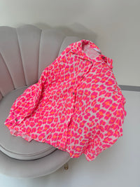 Musselin Bluse rosa LEO POWER hot pink&orange