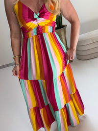 Luftiges Sommer Kleid FOREVER A BOHO GIRL gelb/orange/fuchsia/mint/rosa