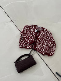 Strickjacke BURGUNDY LEO zum binden