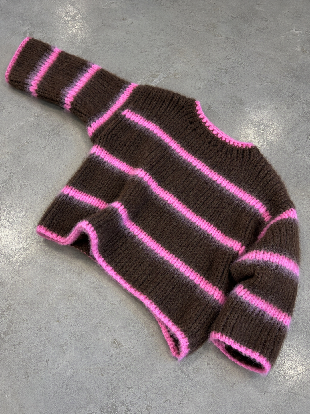 Kuscheliger Strickpullover COZY DREAM chocolate/pink