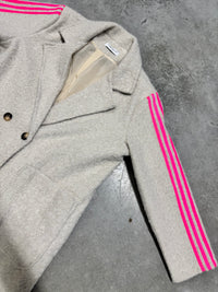 Mantel SPORTY COZYNESS creme/pink mit seitlichen Streifen