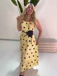 Luftiges Sommer Kleid BIG POLKA DOTS buttermilk lemon/coffee