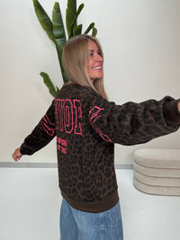 Butterstoff Pullover LEO mit Rückenprint NEW YORK dark chocolate