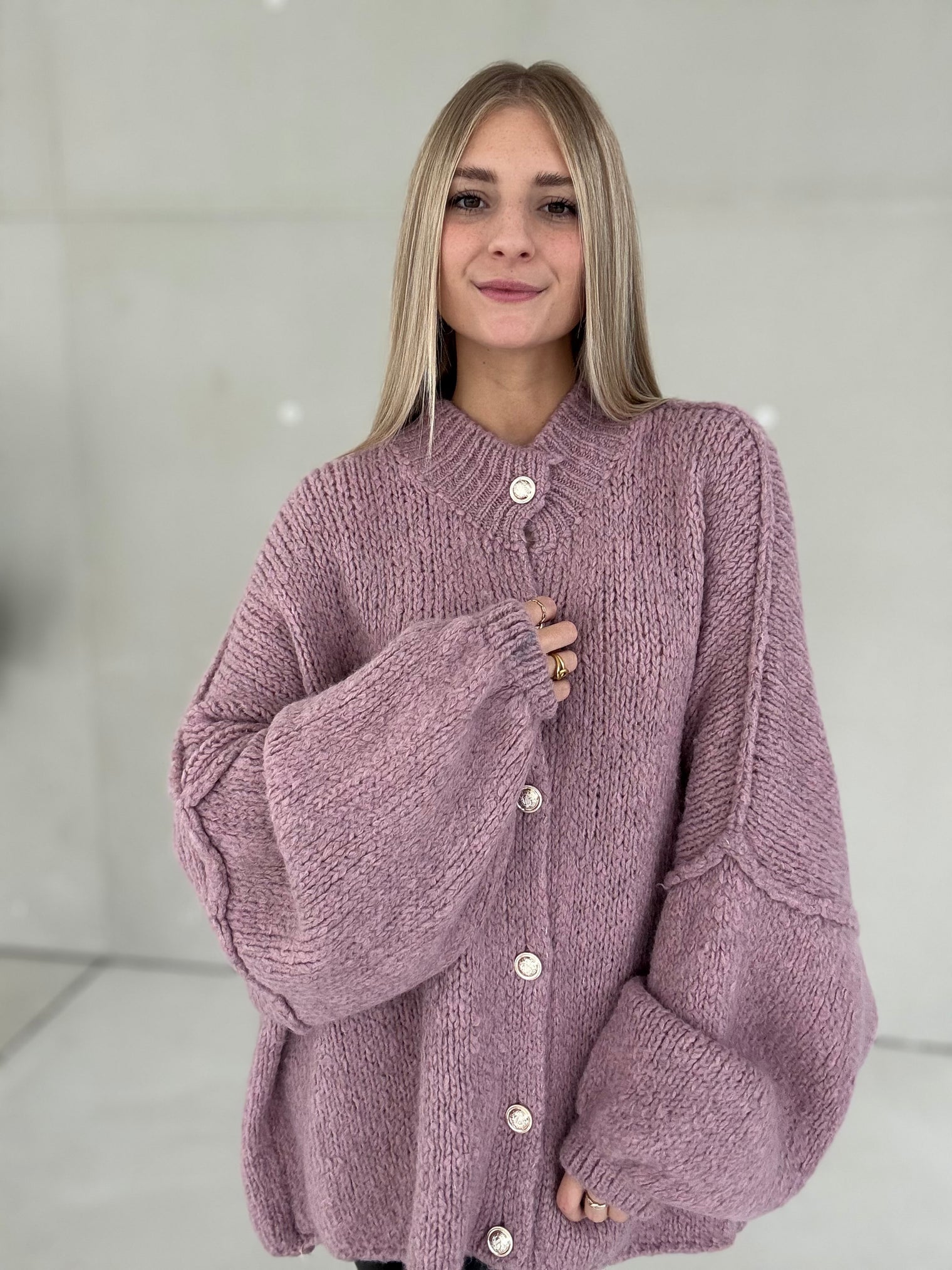 Strickjacke SUPER SOFT altrosa