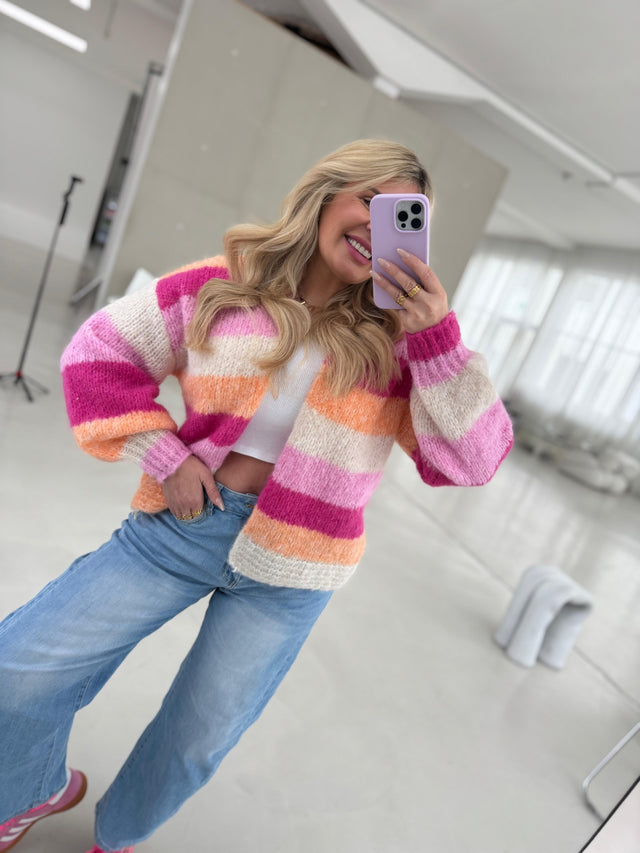 Strickjacke HAPPY BLOCK STRIPES