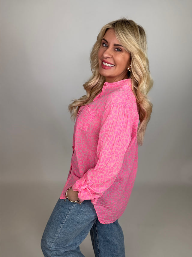 Leichte Bluse rosa LEO LOVER hot pink