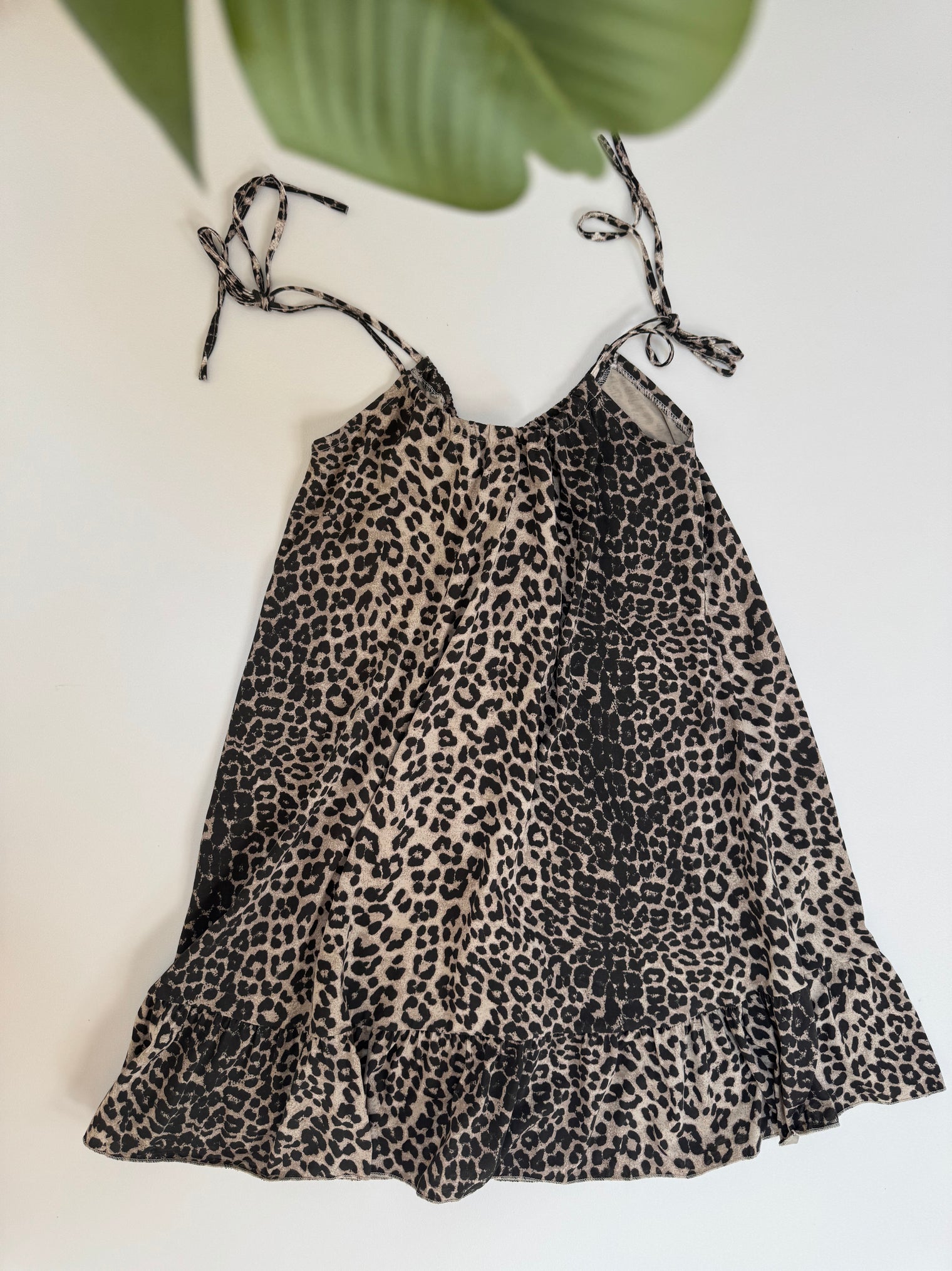 Sommer Kleid kurz mit verstellbaren Trägern beige LEO LOVER dunkel