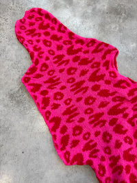 Fledermauspullover im LEO Style pink/rot