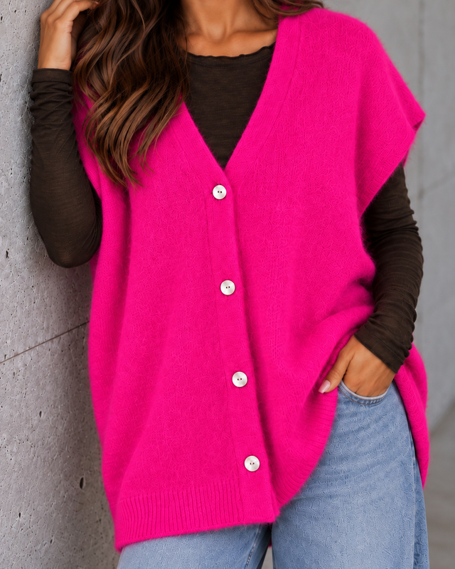 Alpaka Weste SCANDINAVIAN GIRL Oversize Pink