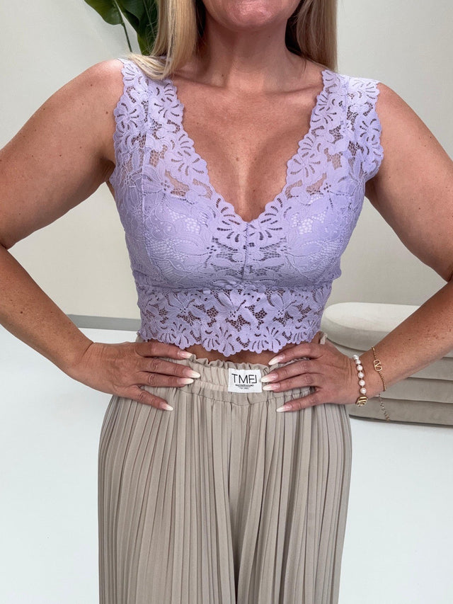 Top mit Spitze LACE LOVE flieder