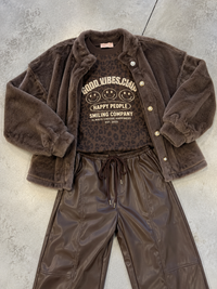 Teddyjacke Braun mit goldenen Knöpfen
